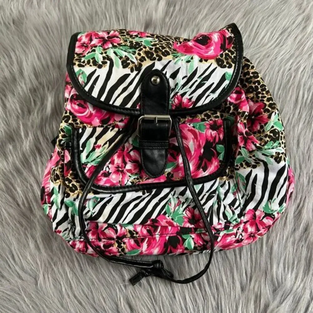 Lulu Floral Animal Print Bag Womens Backpack Lightweight Adjustable‎